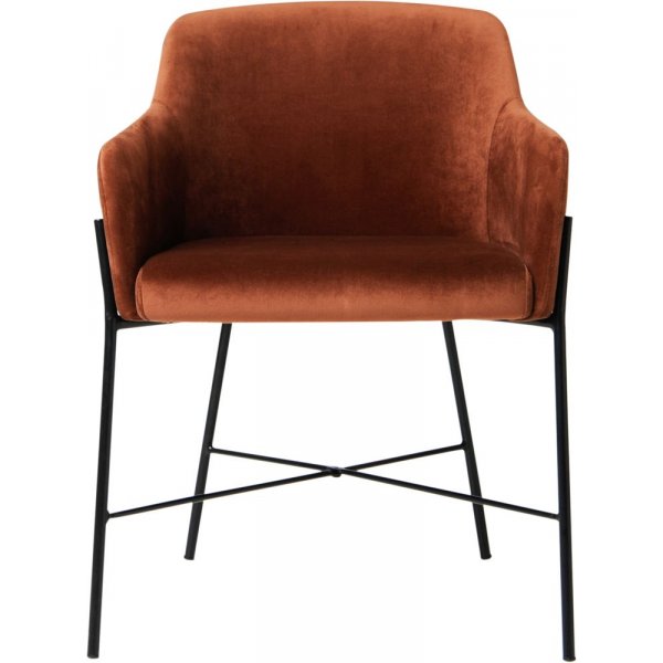 Praxis karmstol - Rustfarget fløyel/svart Praxis karmstol - Rustfarget fløyel/svart