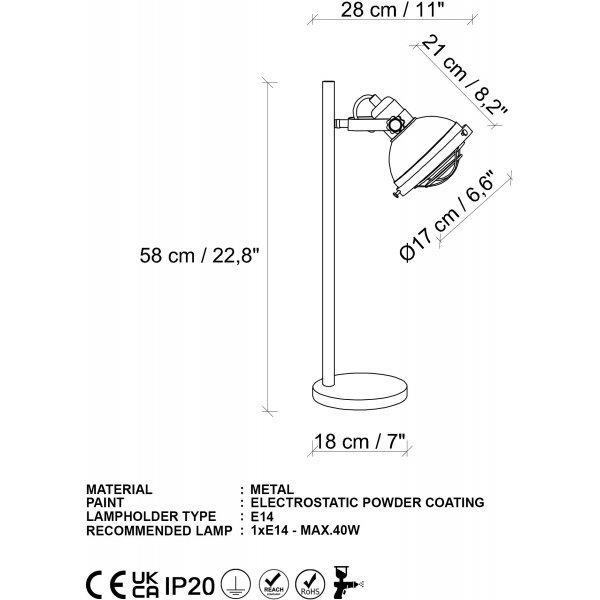 Spoly bordlampe - Sort Spoly bordlampe - Sort