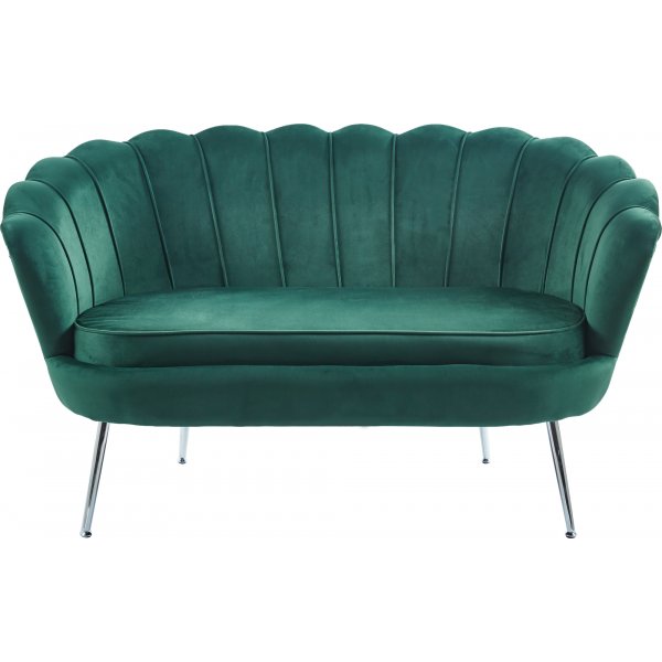 Musslan 2-seters sofa - Grnn / krom + Mbelftter