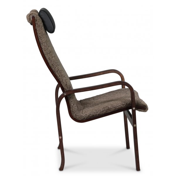 Fushion lenestol i saueskinn scandinavian expresso - Mrk valntt