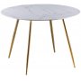 Deco spisegruppe 110 cm rundt bord + 4 stk Art stoler gr flyel / Messing