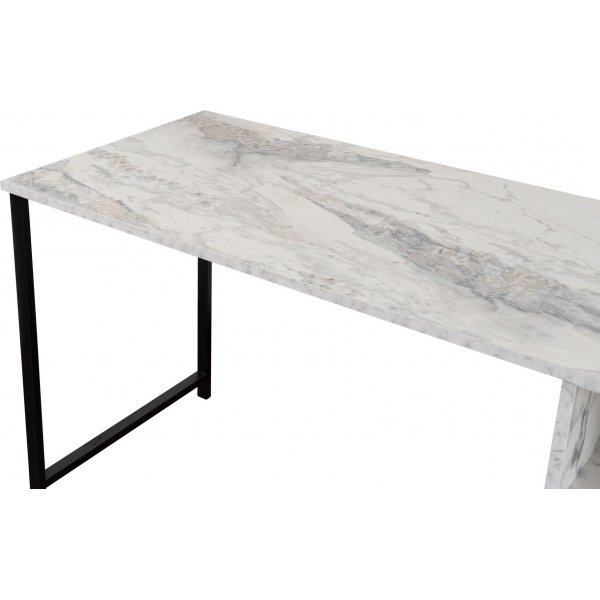 Twin skrivebord - Hvit marmor/svart Twin skrivebord - Hvit marmor/svart