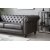 Chesterfield Royal 3-seters sofa - Svart vintage (PU skinn) + Mbelpleiesett for tekstiler