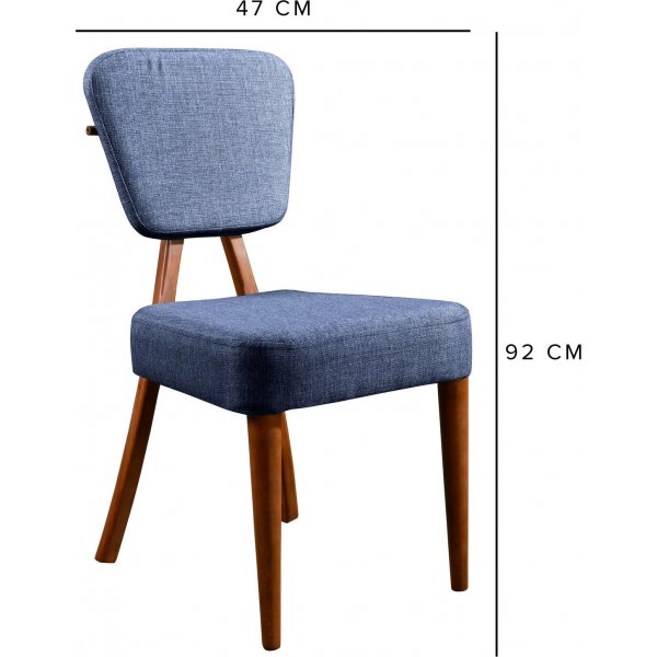 Lici spisegruppe - Valnøtt/blå Lici spisegruppe - Valnøtt/blå