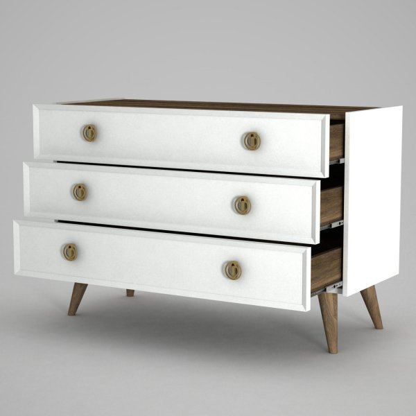 Nadya kommode - Hvit/valnøtt Nadya kommode - Hvit/valnøtt