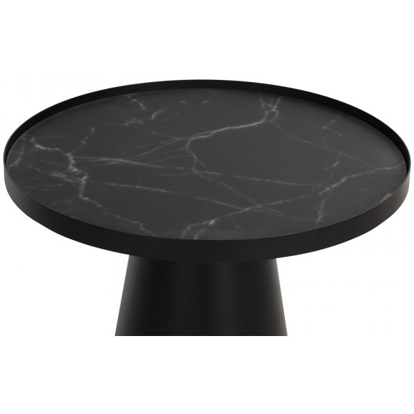 Nero lampebord rundt 50 cm - Svart / Svart marmorprint