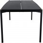 Pelle spisebord 190x90 cm - Svart / Messing
