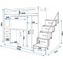 Max loftseng med skrivebord 80 x 200 cm - Alle farger