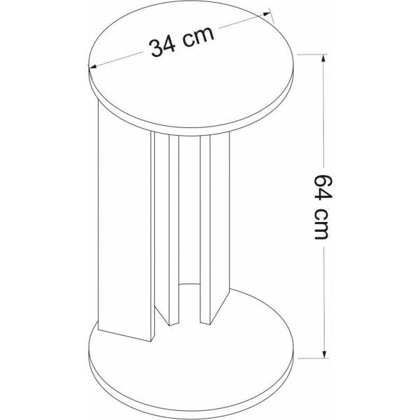 Telstar sidebord Ø34 cm - Valnøtt/antrasitt Telstar sidebord Ø34 cm - Valnøtt/antrasitt