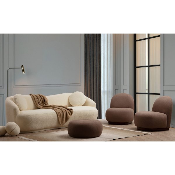 Ancona 3-seters sofa - Kremhvit