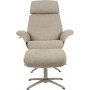 Falcon lenestol med fotskammel - Beige/hvitpigmentert eik