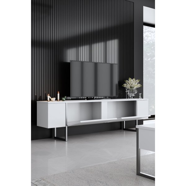 Lux TV-stativ - Hvit/sølv Lux TV-stativ - Hvit/sølv