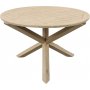 Salt utespisegruppe, rundt bord p 120 cm med 4 spisestoler - Gr teak