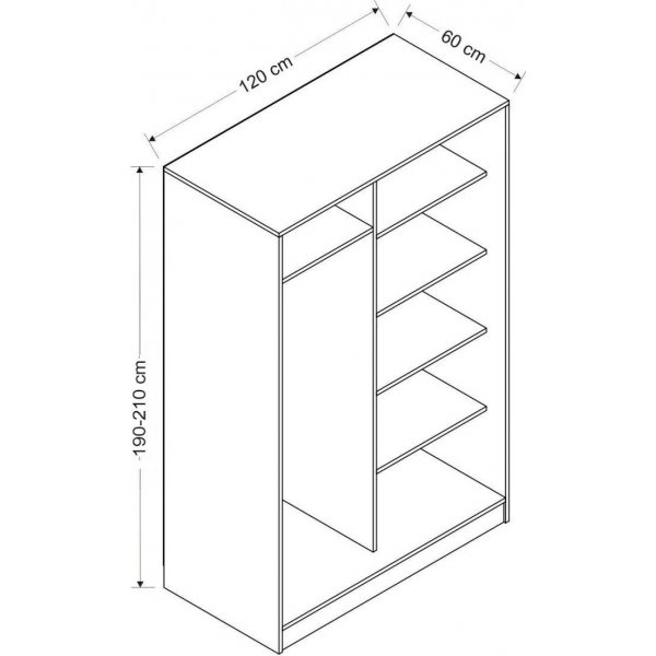 Kapusta garderobeskap 120 cm - Antrasitt/eik Kapusta garderobeskap 120 cm - Antrasitt/eik