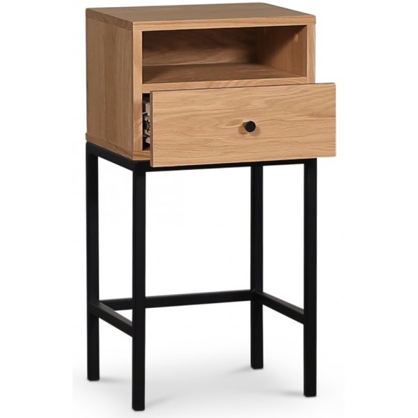 Stilo V.2 nattbord - Oljet eik / Svart metall Stilo V.2 nattbord - Oljet eik / Svart metall