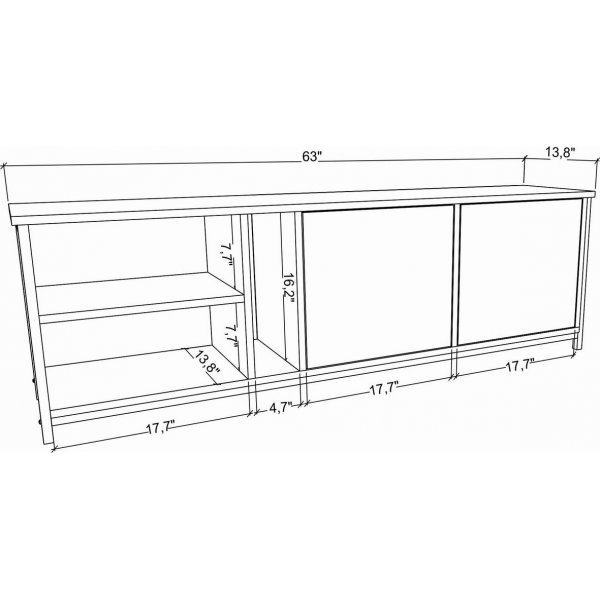 Primrose media benk - Hvit/eik Primrose media benk - Hvit/eik