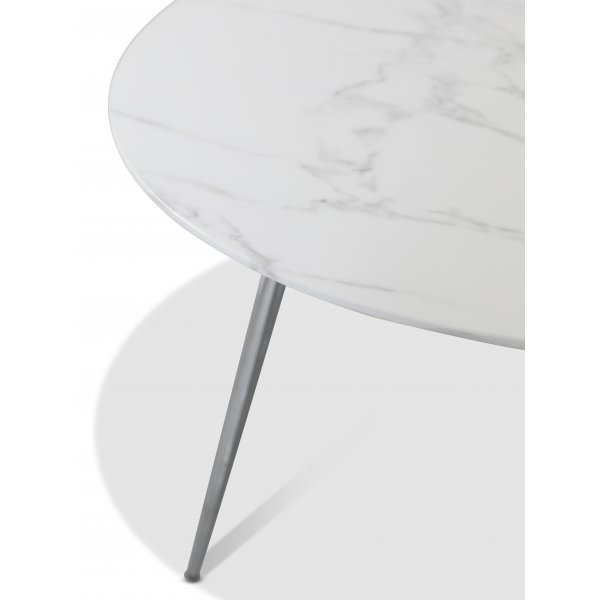 Art rundt spisebord 110 cm - Marmorert glass / Krom Art rundt spisebord 110 cm - Marmorert glass / Krom