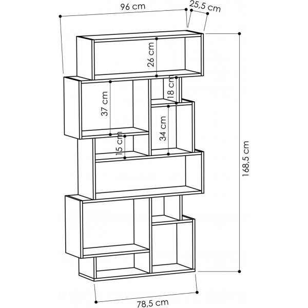 Karmato bokhylle - Vinrød Karmato bokhylle - Vinrød
