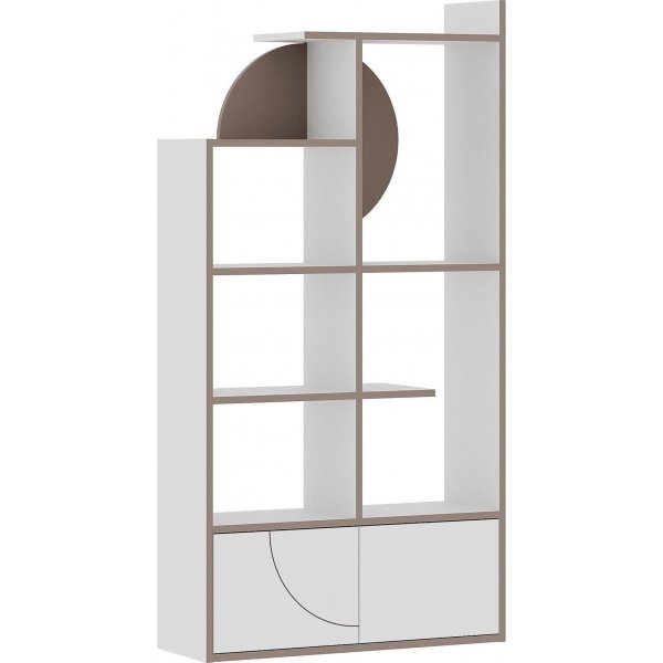 Half bokhylle - Hvit/lys mokka Half bokhylle - Hvit/lys mokka