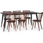 Dipp spisegruppe; spisebord, 180x90 cm med 6 Castor pinnestoler i valntt