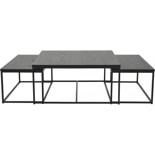 Natalie salongbord sett 90x90 | 85x44 cm - Sort