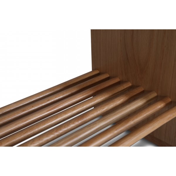 Posh benk med skohylle - Lakkert eik + Tekstilpleie for møbler Posh benk med skohylle - Lakkert eik + Tekstilpleie for møbler