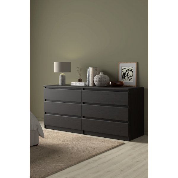 Naia kommode med 6 skuffer - Sort boks