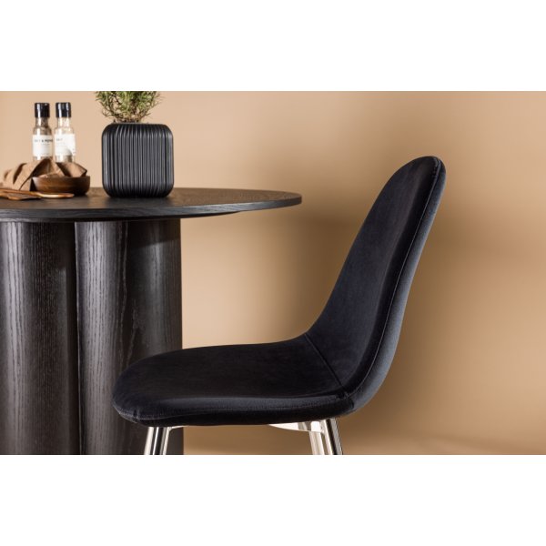 Bridge spisestuestol - Sort fløyel/krom Bridge spisestuestol - Sort fløyel/krom
