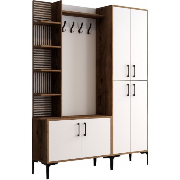 Viyana gangmøbel, 150 cm - Valnøtt/hvit Viyana gangmøbel, 150 cm - Valnøtt/hvit