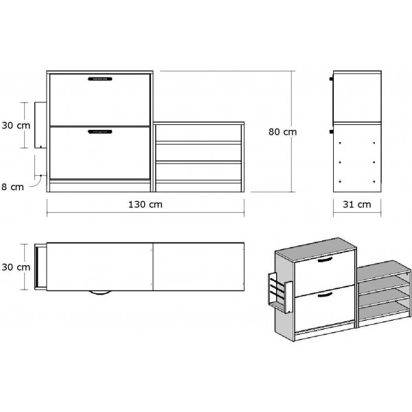 Trend skoskap - Hvit