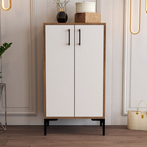 Prag skoskap - Valnøtt/hvit Prag skoskap - Valnøtt/hvit