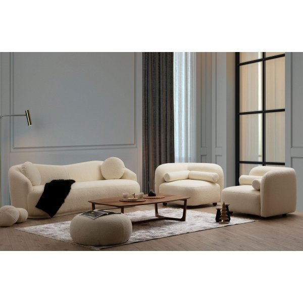 Ancona 3-seters sofa - Kremhvit