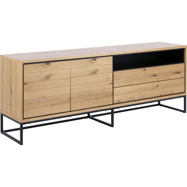 Dalarna skjenk 197 cm - Eik/sort