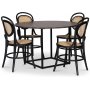 Sintorp spisegruppe, rundt spisebord 115 cm inkludert 4 stk. Alicia stoler i byd tre  Brown marmor (Laminat)