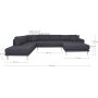 Lido U sofa med pen finish - Mrkegr