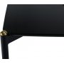 Pelle spisebord 190x90 cm - Svart / Messing