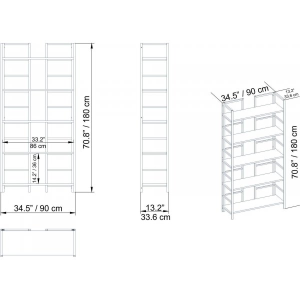 Tinleys bokhylle - Gull/hvit