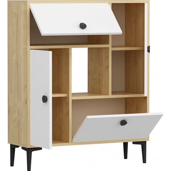 Sindy skap - Eik/hvit
