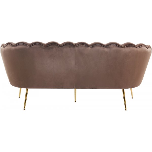 Musslan 3-seters sofa - Brun / messing + Flekkfjerner for møbler Musslan 3-seters sofa - Brun / messing + Flekkfjerner for møbler