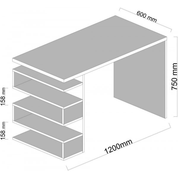 Snake skrivebord - Hvit/valnøtt Snake skrivebord - Hvit/valnøtt