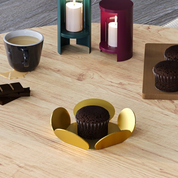 Rhodos dekorativt fat - Gull