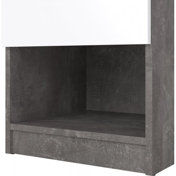 Naia nattbord 1 - Betong/hvit