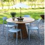 Spisegruppe Salt teak: Teakbord rundt 120 cm inkludert 4 stk. Abbe stoler