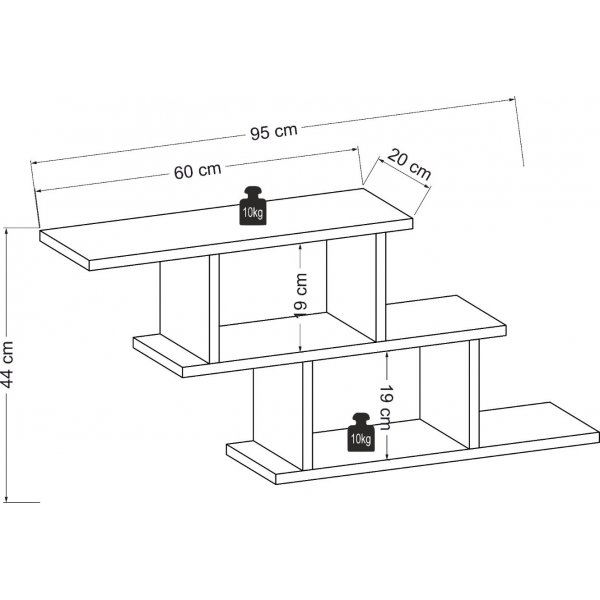 Steps vegghylle - Hvit Steps vegghylle - Hvit