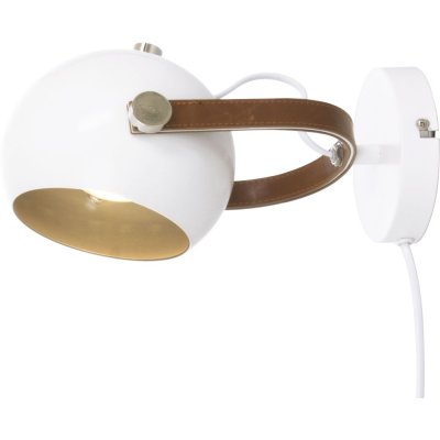 Vegglampe Bow - Hvit/brun/sølv