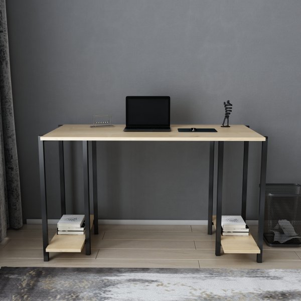 Academy skrivebord 125,2 x 60 cm - Sort/eik Academy skrivebord 125,2 x 60 cm - Sort/eik