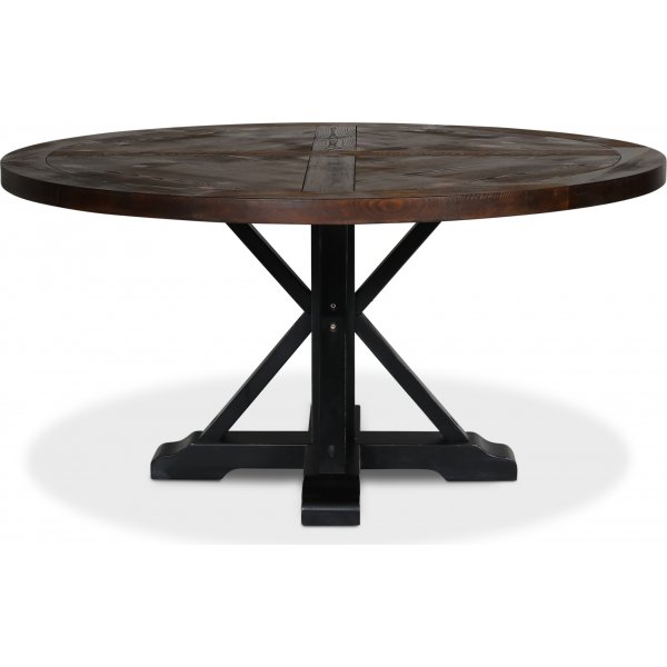 Tuva rundt spisebord 150 cm - Brun / Svart