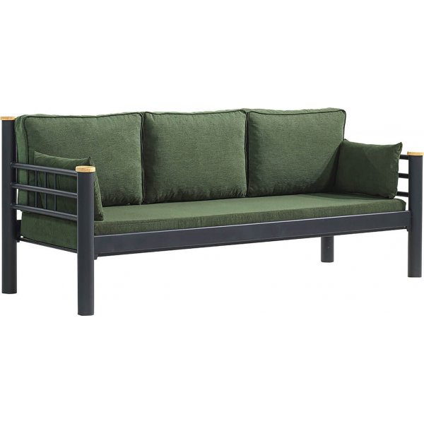 Kappis 3-seters utesofa - Svart/grnn