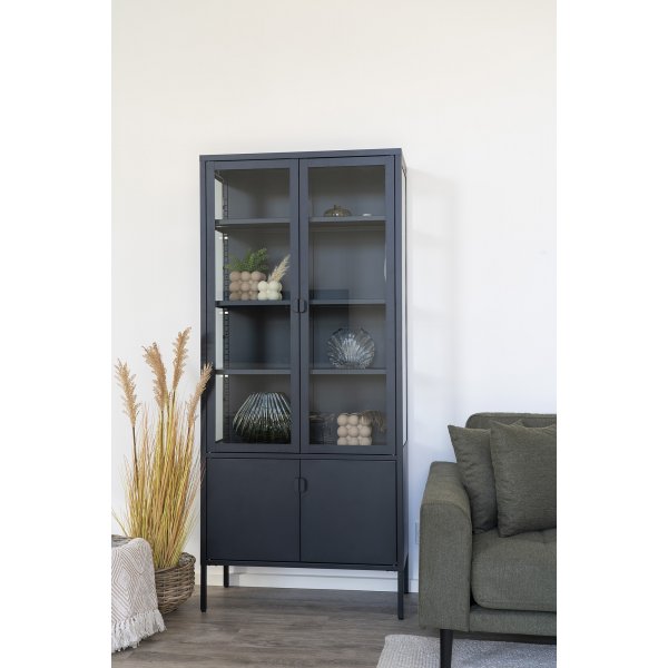 Brisbane glassskap 80x35x180 cm - Sort Brisbane glassskap 80x35x180 cm - Sort