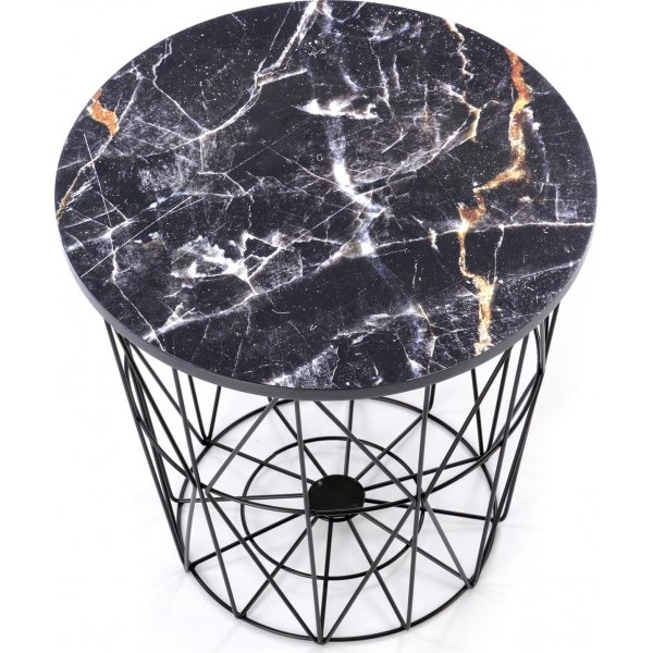 Harissa salongbord Ø42 cm - Sort marmor/sort Harissa salongbord Ø42 cm - Sort marmor/sort